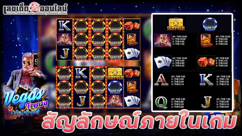 รูปภาพลัญลักษณ์ภายในเกม Vegas Frenzyของ lekdedonline