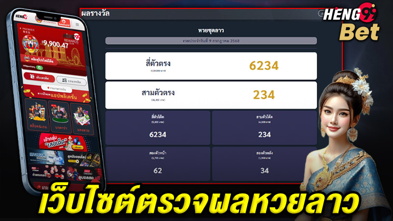 รูปภาพเว็บไซต์ตรวจผลหวยลาวย้อนหลังของ heng99